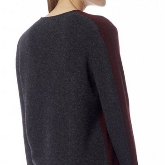 Burgundy, Grey, Tan 360 Cashmere Sweater - Picture 2 of 9